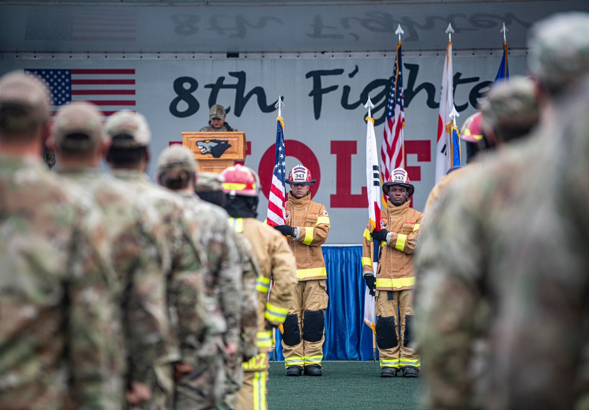 Airmen render a salute.