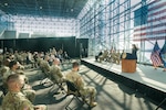 Gov. Kathy Hochul recognizes the New York National Guard for its service responding to the 9/11 terror attacks on the 20th anniversary of Sept. 11, 2001 in remarks at the Jacob Javits Center in New York City.