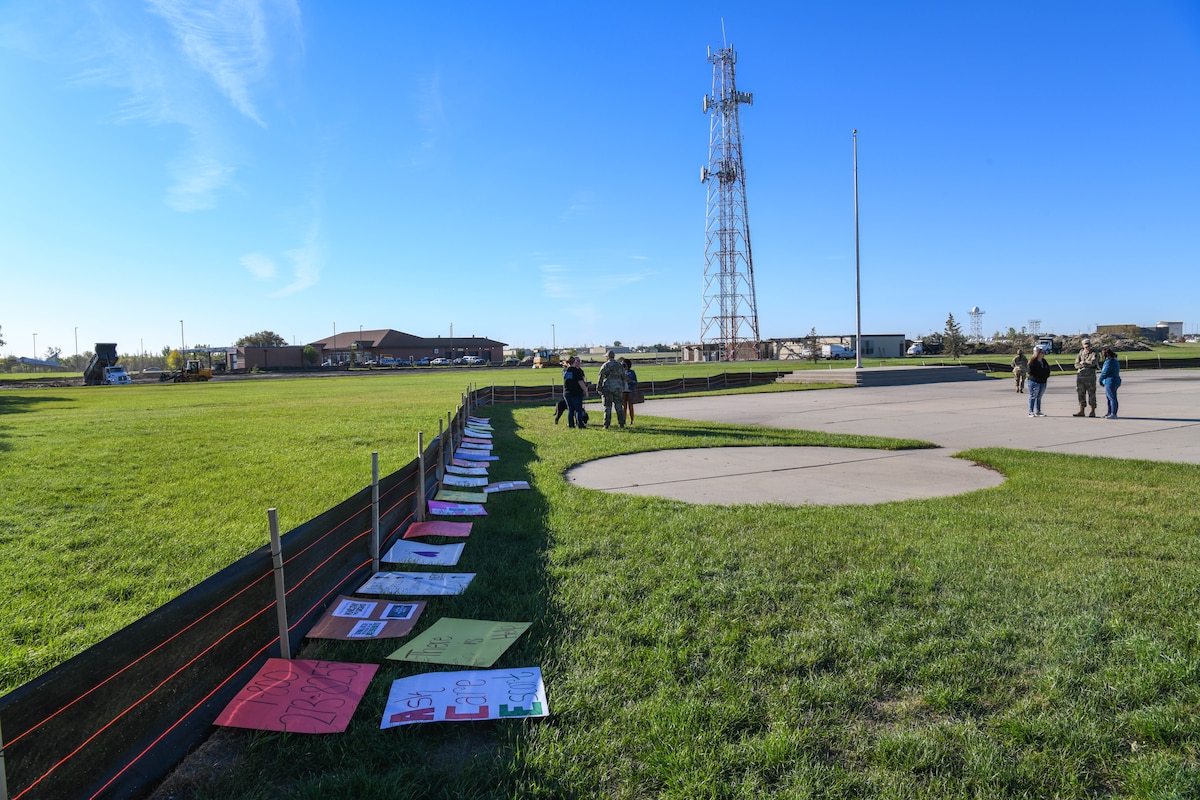 Members of Team Minot meet at the Parade Grounds for the opening day of Suicide Prevention Month on September 7, 2021 at Minot Air Force Base, N.D.