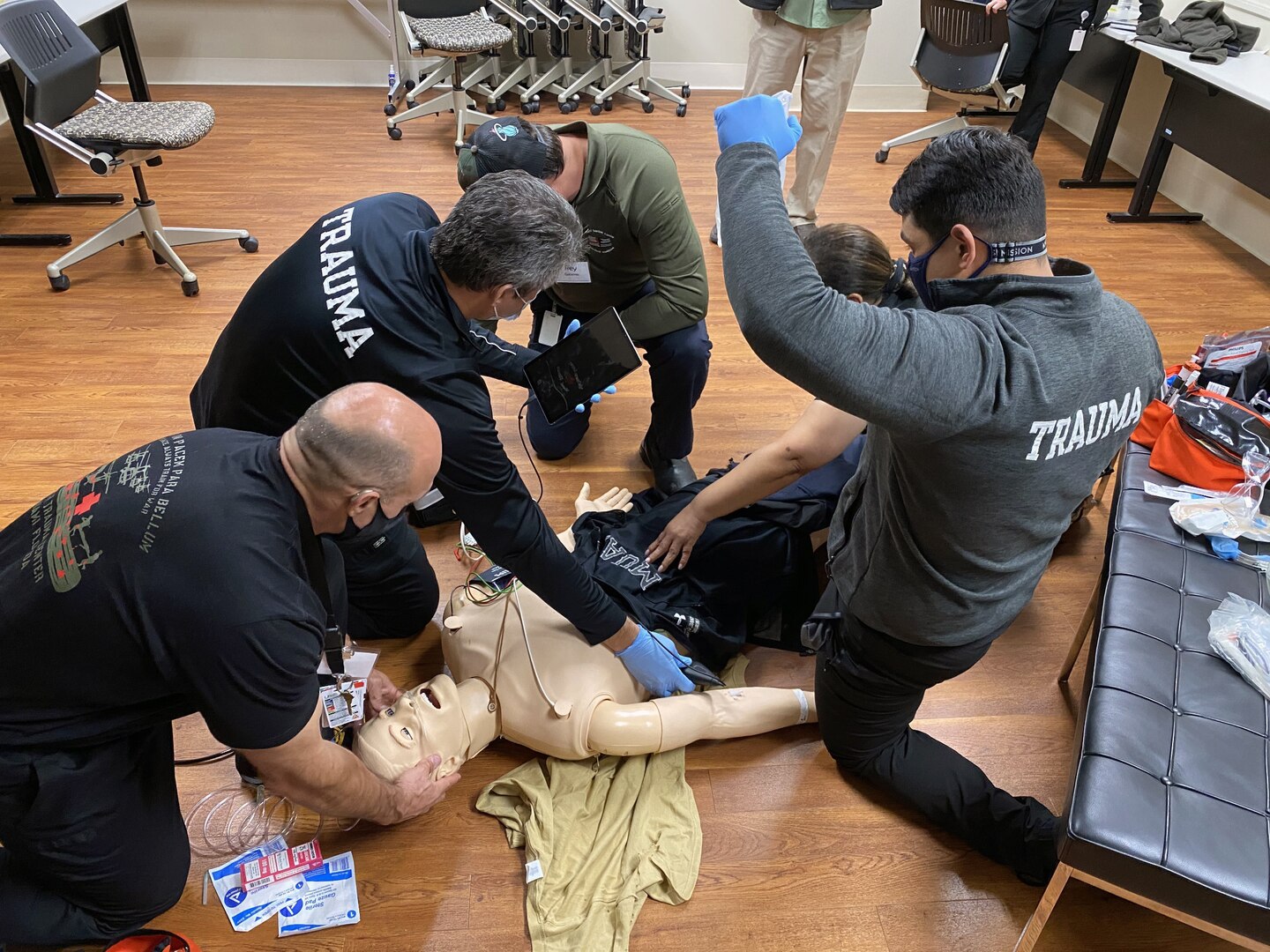 Instructors assigned to the U.S. Army Medical Center of Excellence Army Trauma Training Course, Miami, Florida, demonstrate trauma scenario training for surgical teams as part of their pre-deployment training August 2021.
