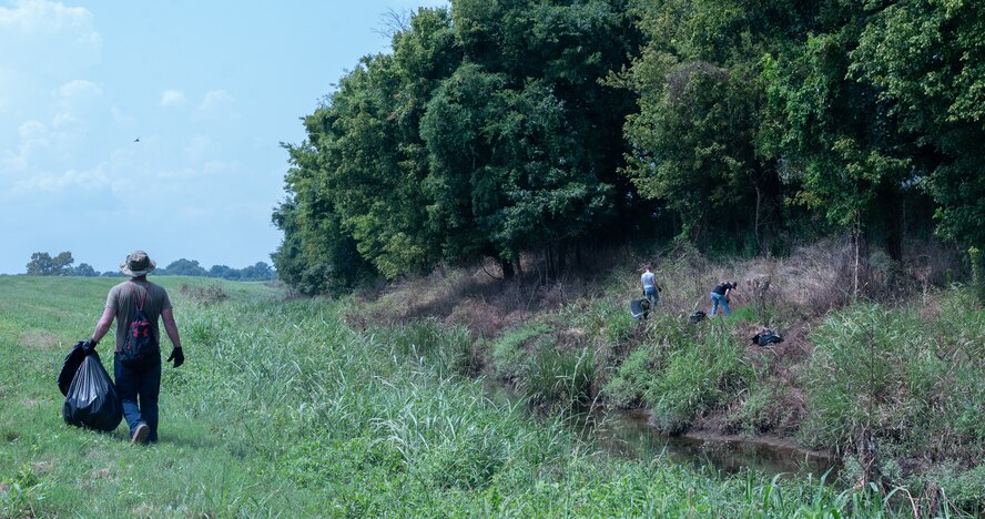 Bayou Clean-up is a volunteer opportunity for members of the 2nd BW to pick up litter on Barksdale AFB.