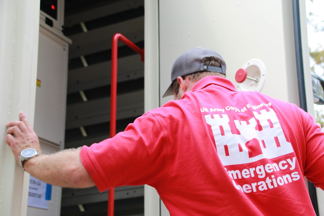 Michael Maaninen from Honolulu District, support the Federal Emergency Management Agency (FEMA) assigned Temporary Emergency Power Mission as part of the U.S. Army Corps of Engineers Hurricane Recovery mission in southeastern Louisiana.