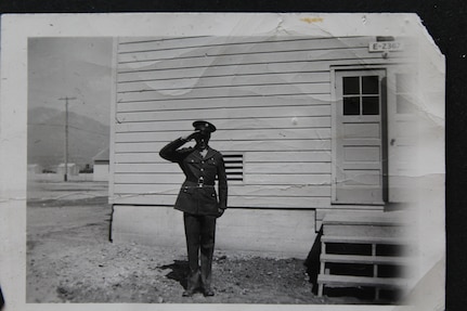 Soldier saluting