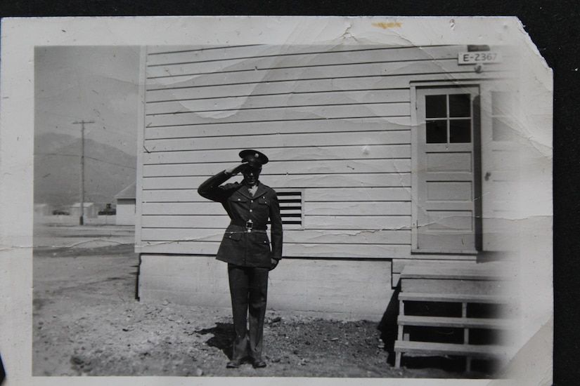 Soldier saluting