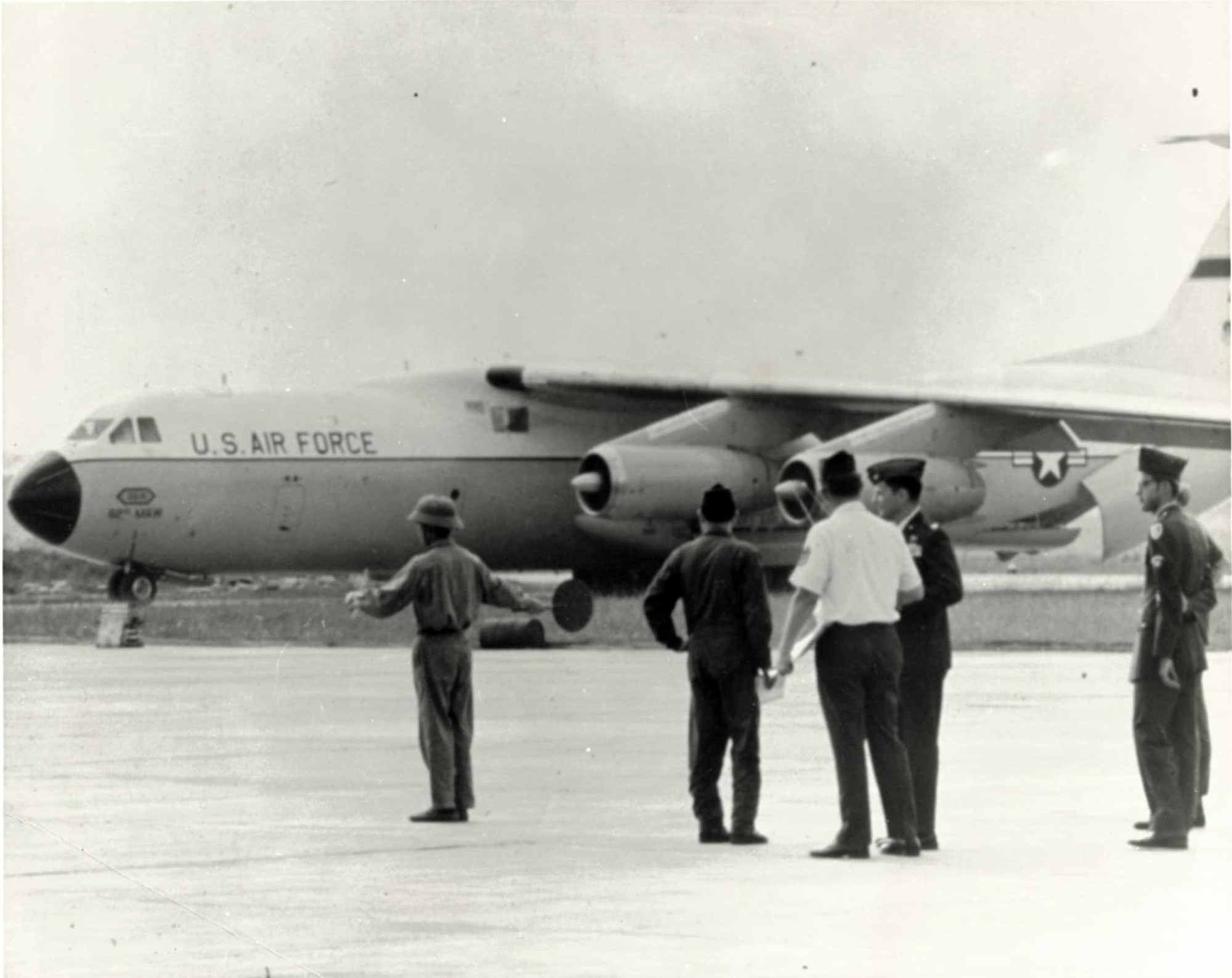 A C-141 Starlifter from the 62 Military Airlift Wing lands at Hanoi to pick up American POWs.