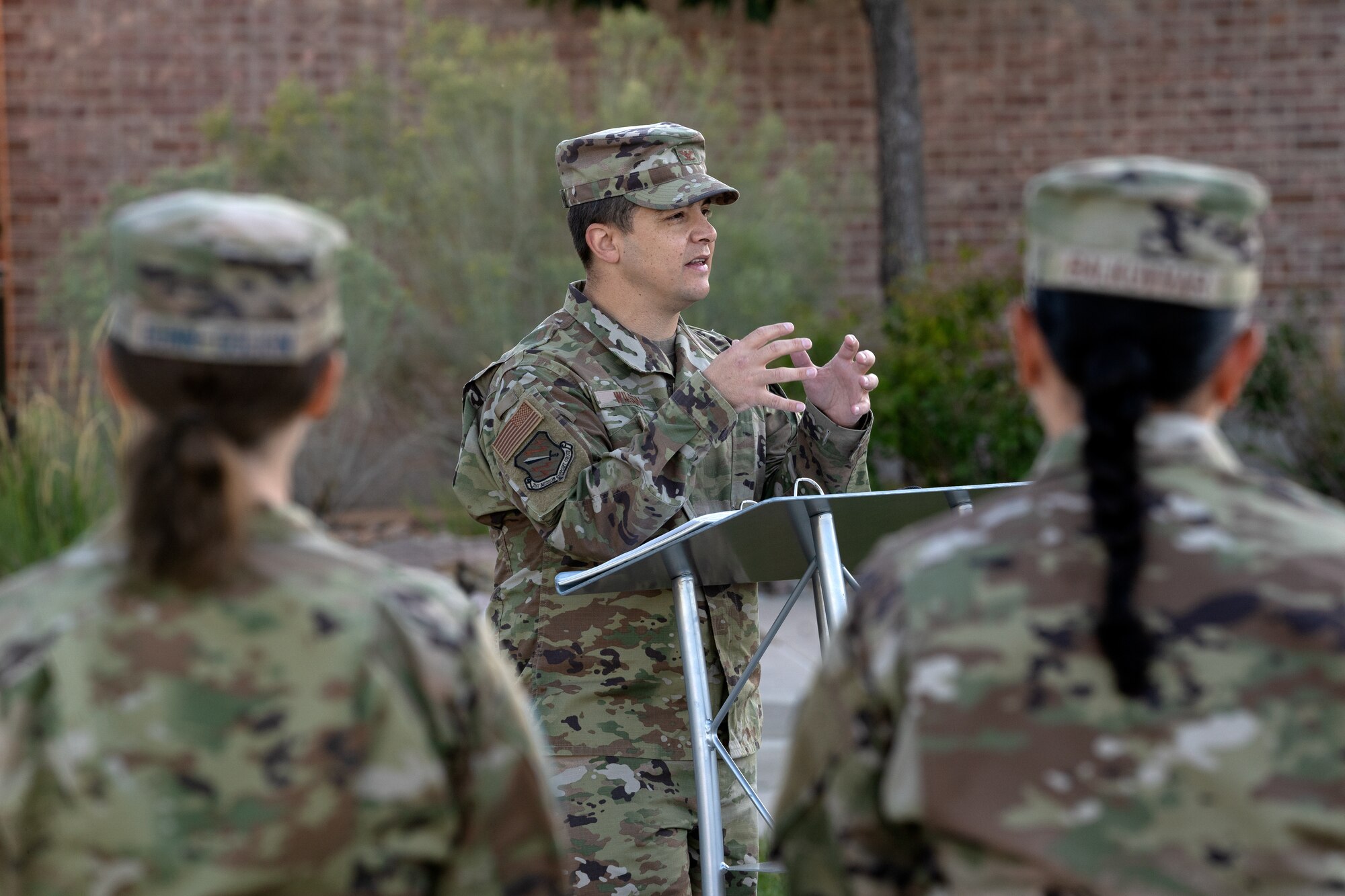 U.S. Air Force Col. David Wilson, Peterson-Schriever Garrison vice commander, speaks.