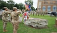 Soldiers salute during the national anthem during the 1st Battalion, 109th Field Artillery memorial ceremony at the Kingston Armory in Kingston, Pa., on Sept. 12, 2021. The ceremony recognized all the Soldiers lost during the regiment's history, but pays special tribute to the 33 Soldiers lost during a train crash on Sept.11, 1950 (U.S. Army photo by Sgt. 1st Class Matthew Keeler).