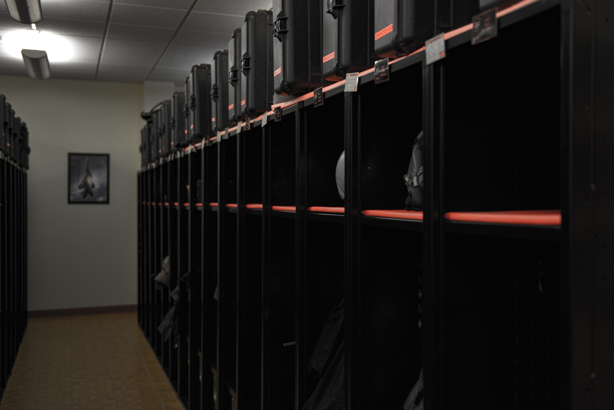 Lockers in a row.
