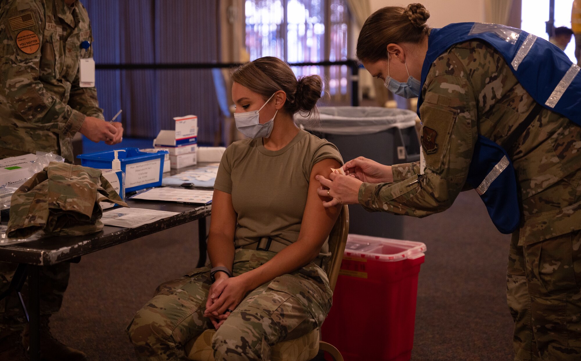 Service members are considered fully vaccinated two weeks after completing the second dose of a two-dose COVID-19 vaccine, or two weeks after receiving a single dose of a one-dose vaccine.