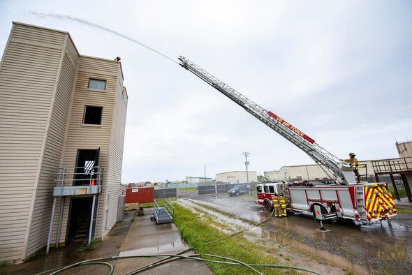 8 CES Firefighters train