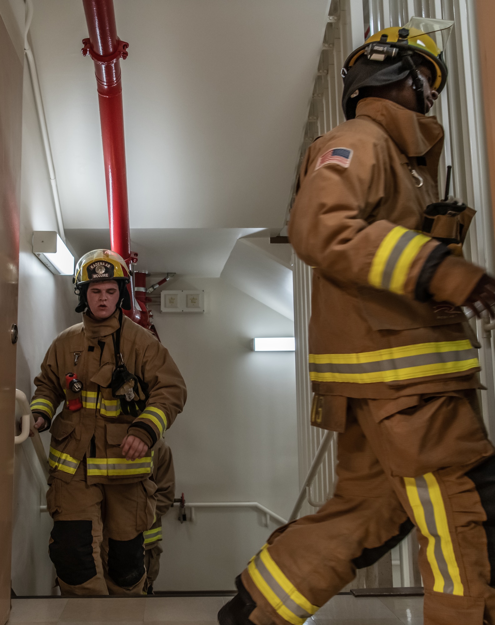 Firefighters honor fallen first responders in 9/11 memorial stair climb.