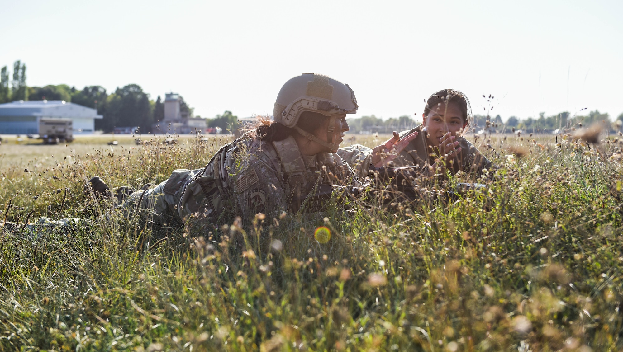 U.S. Airmen with the 31st Fighter Wing participate in a contingency response to a ground attack exercise during Agile Wyvern at Cerklje ob Krki Air Base, Slovenia, Sept. 8, 2021. Airmen from the 31st SFS and other support career fields participated in a contingency response to a ground attack exercise and tested methods to secure assets in forward locations with limited manpower. (U.S. Air Force photo by Senior Airman Brooke Moeder)