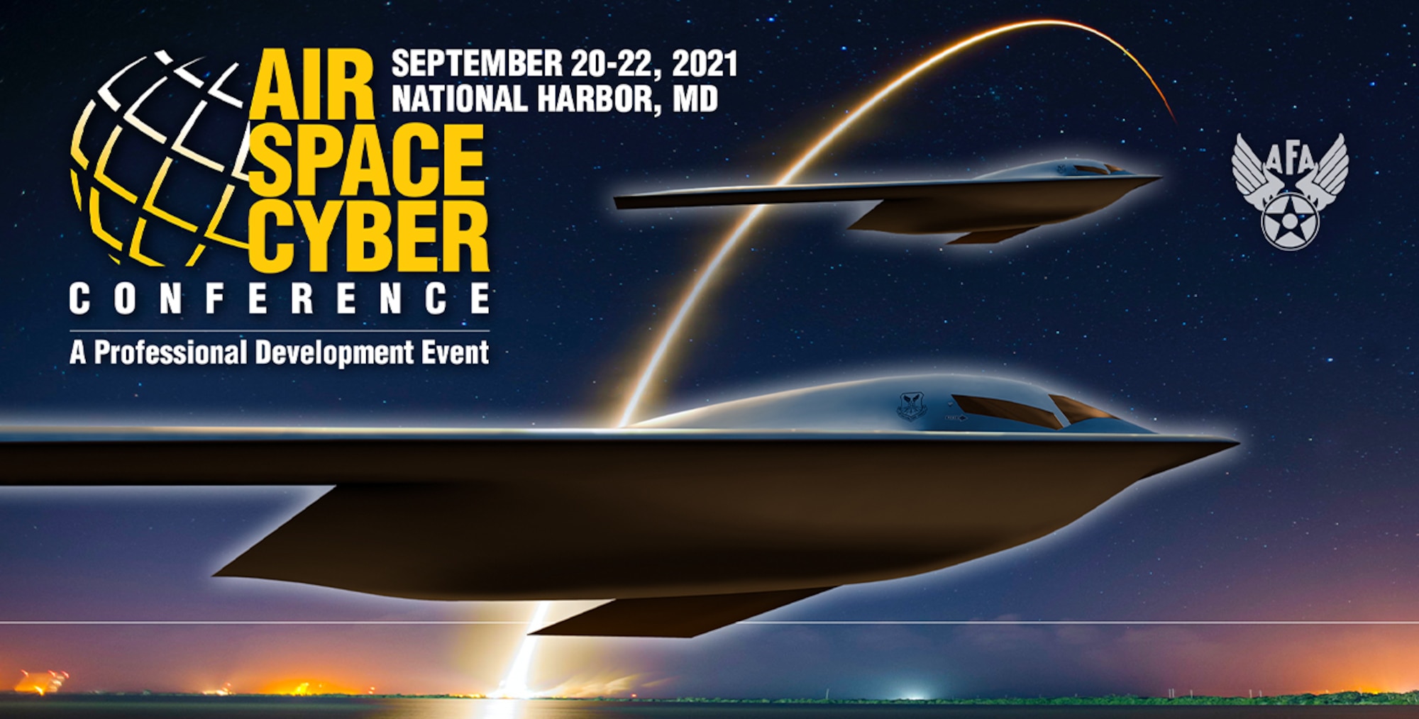 The Air Force Research Laboratory will showcase several areas including Department of the Air Force Vanguard programs, COVID-19 response efforts, innovative capabilities for base defense and palletized munitions plus several avenues for sharing ideas or capabilities with the lab during the Air Force Association’s Air, Space & Cyber Conference in National Harbor, Maryland, Sept. 20-22, 2021. (Courtesy graphic)