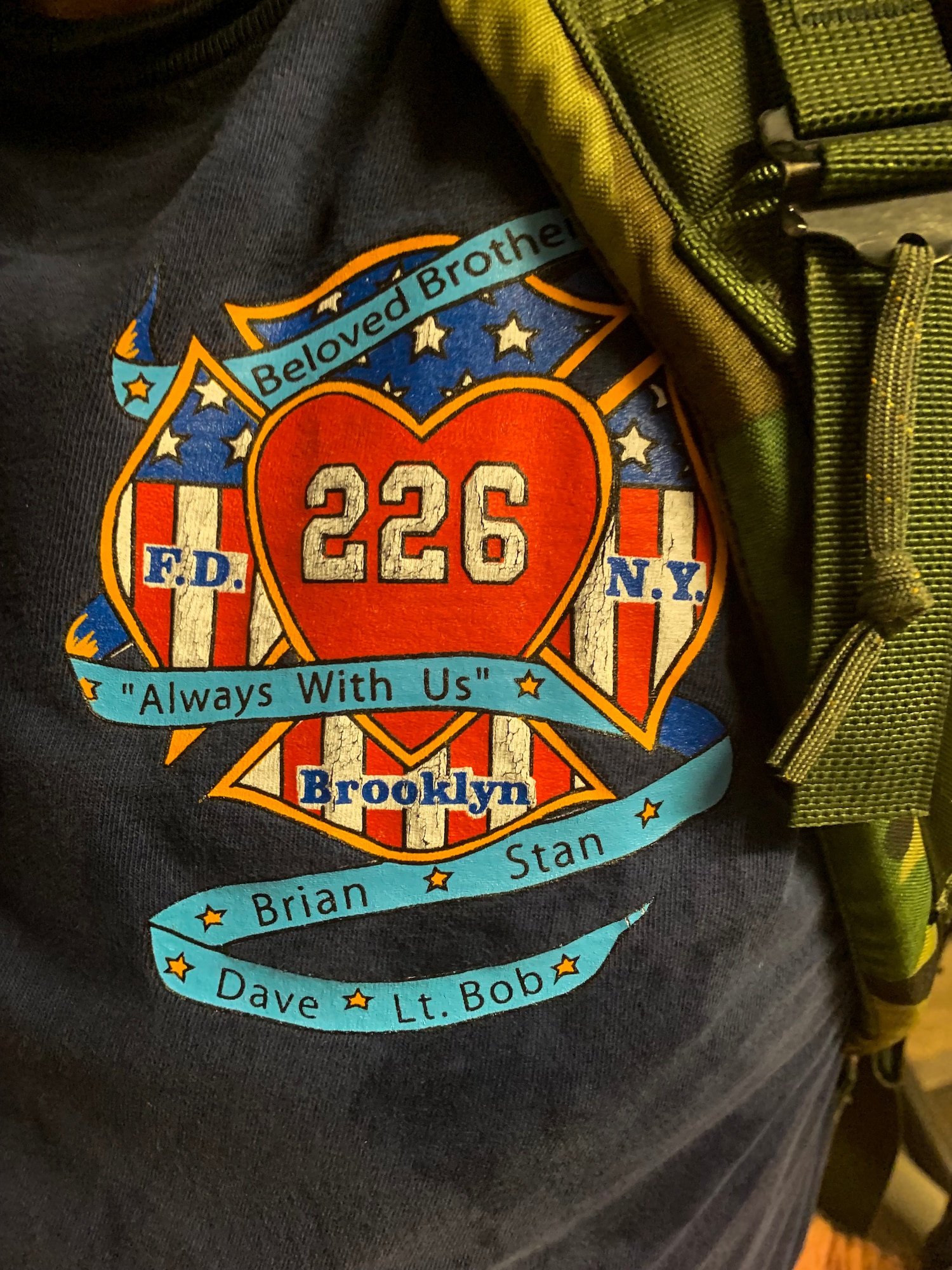 T-shirt emblem honoring Engine 226
