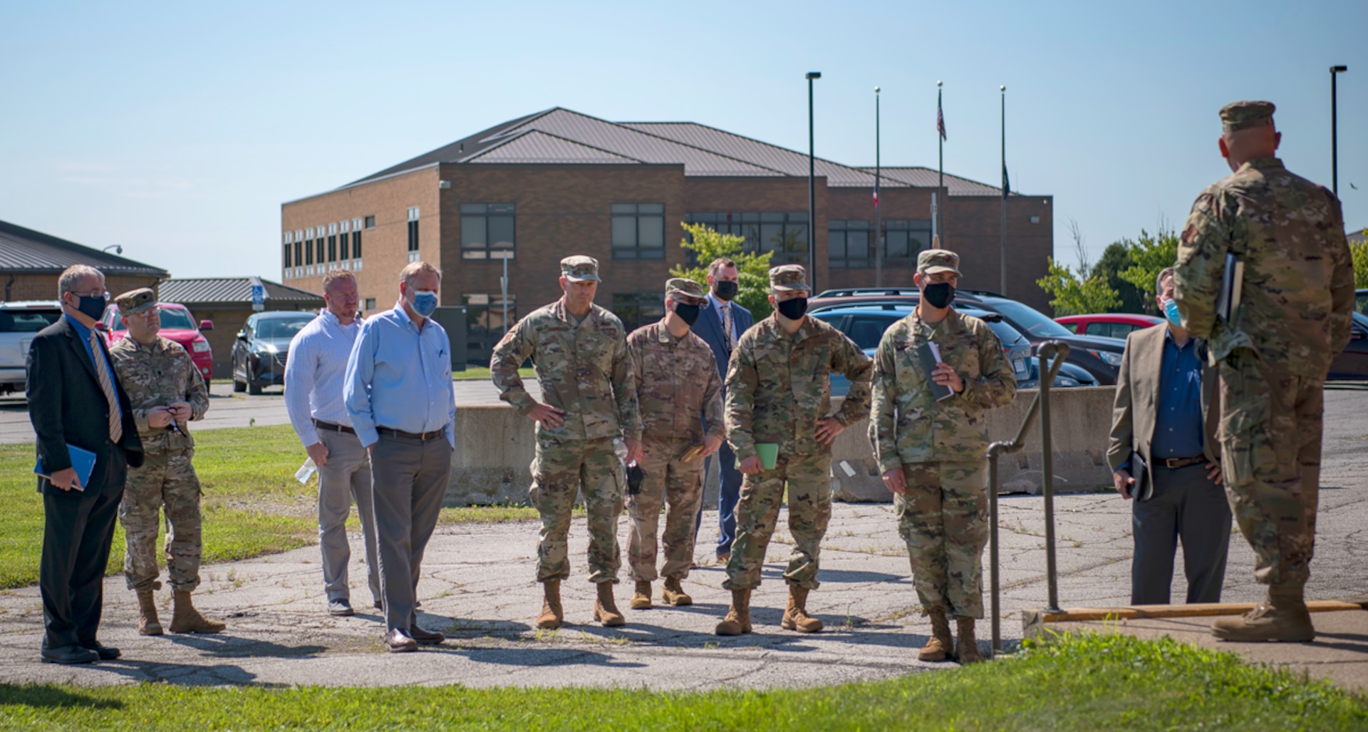 A site survey team visits the 179th Airlift Wing in Mansfield, Ohio, as part of the Air Force site selection process for a cyber warfare wing. The Air Force announced the selection of the base for the Air National Guard's first cyber wing Aug. 25, 2021.
