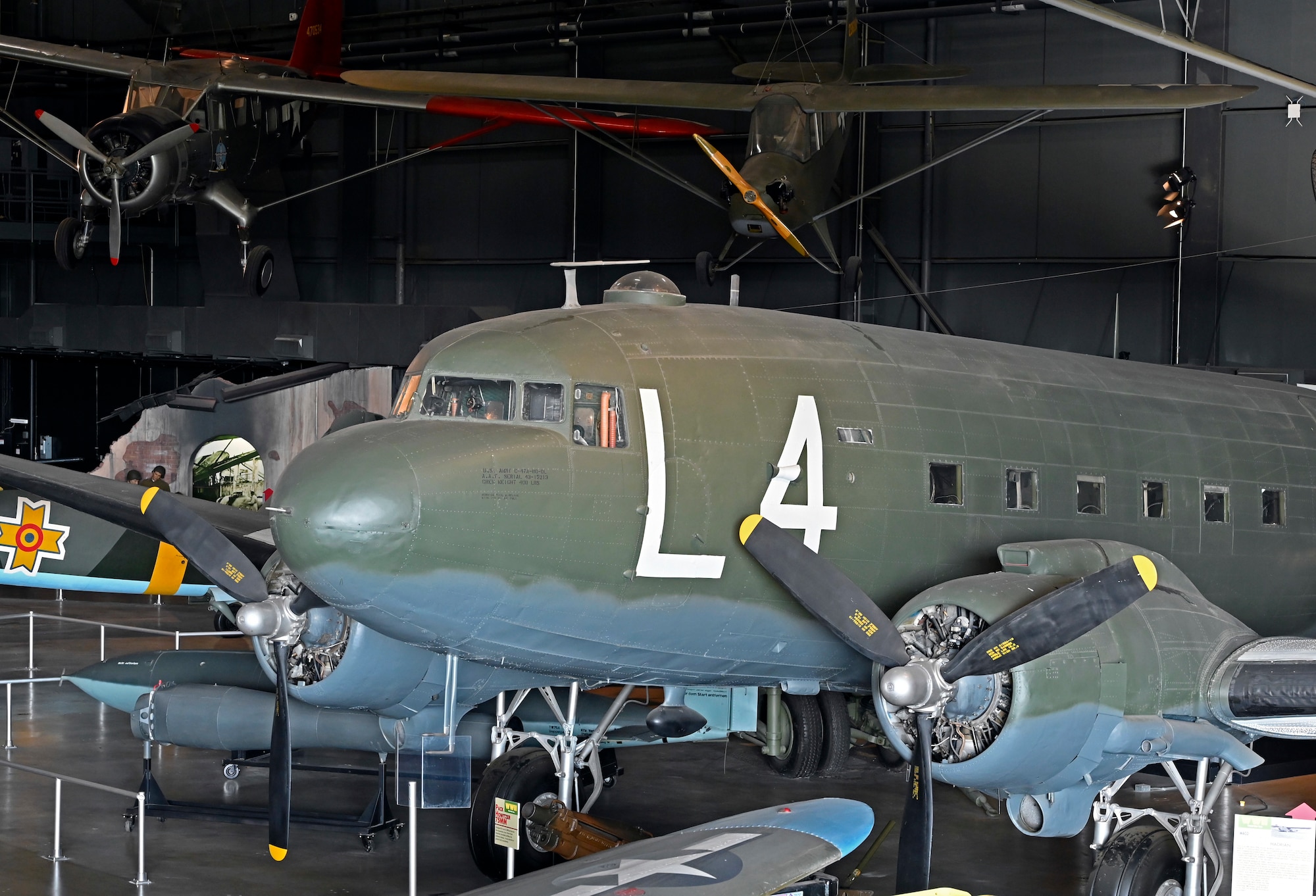 Douglas C-47D Skytrain in the World War II Gallery of the National Museum of the U.S. Air Force.