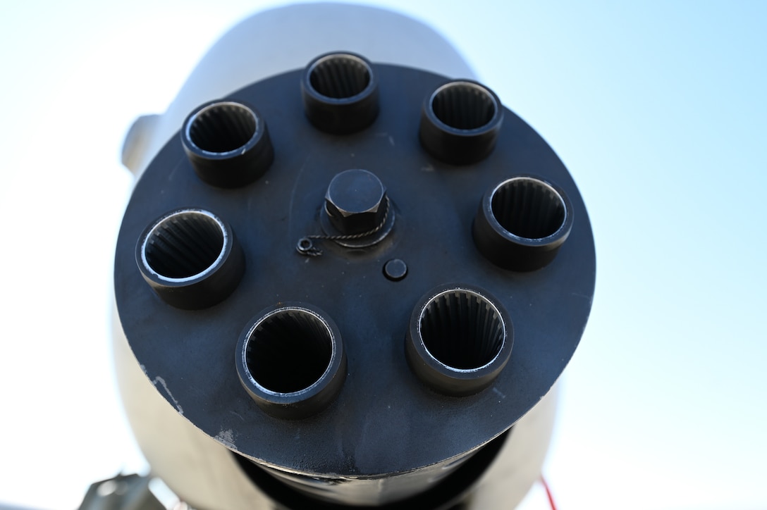 Close up of Gatling gun barrel