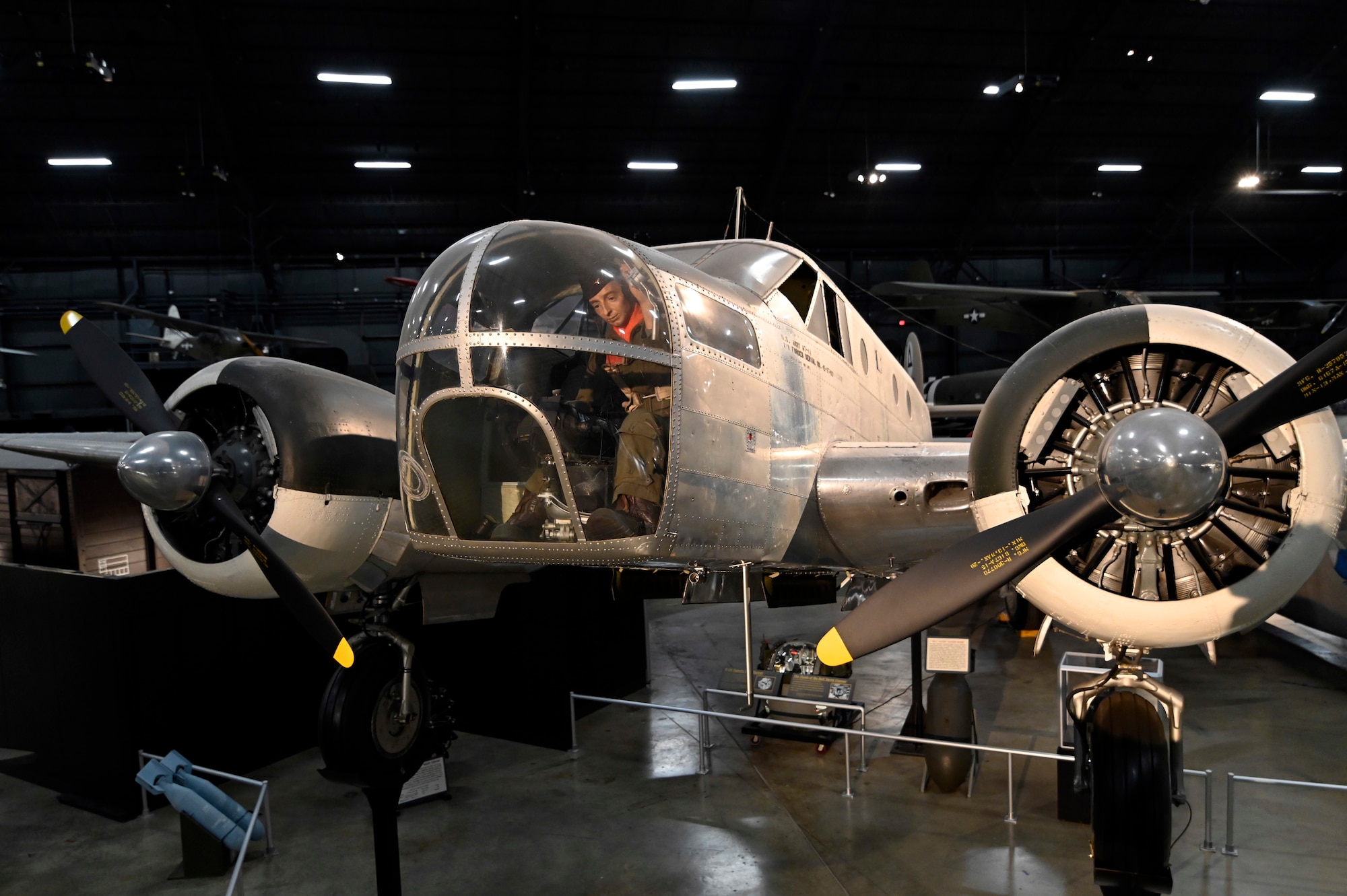 Beech AT-11 Kansan in the World War II Gallery at the National Museum of the United States Air Force.