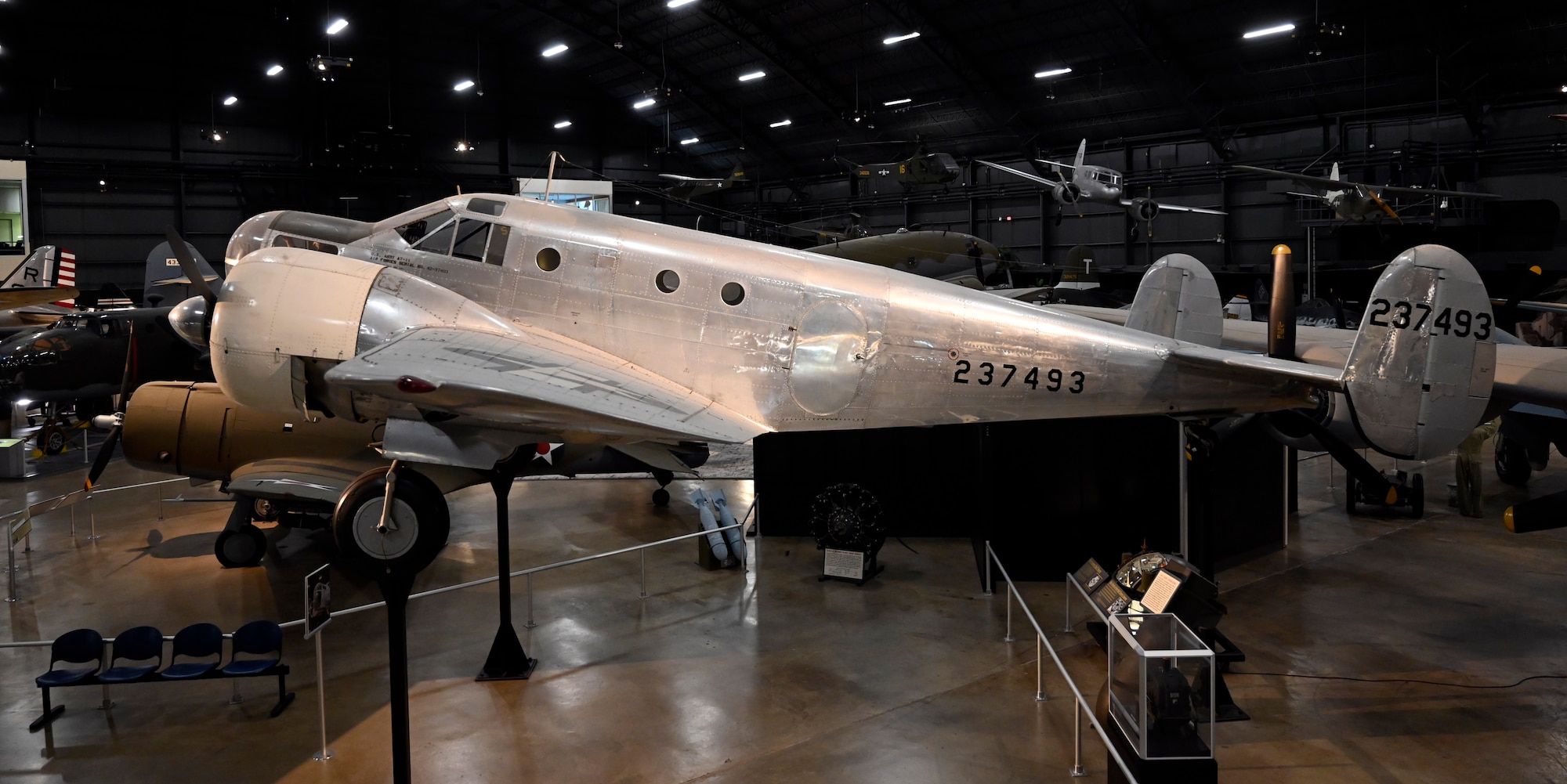 Beech AT-11 Kansan in the World War II Gallery at the National Museum of the United States Air Force.
