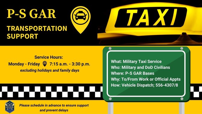 Informational graphic of new P-S GAR taxi service
