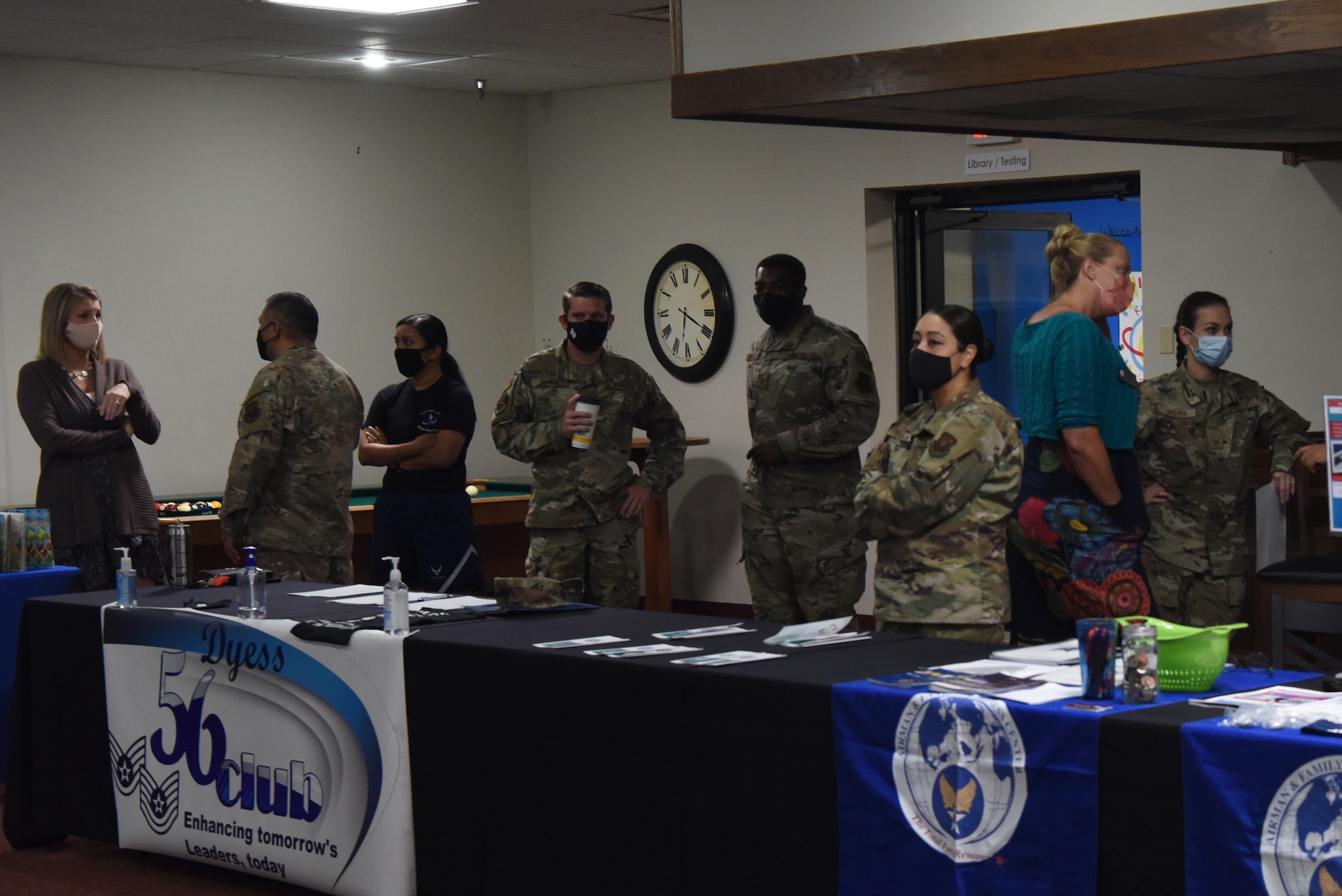 Members of various Team Dyess organizations set up booths to share the opportunities they provide for new Airmen at Dyess Air Force Base, Texas, Sept. 1, 2021.