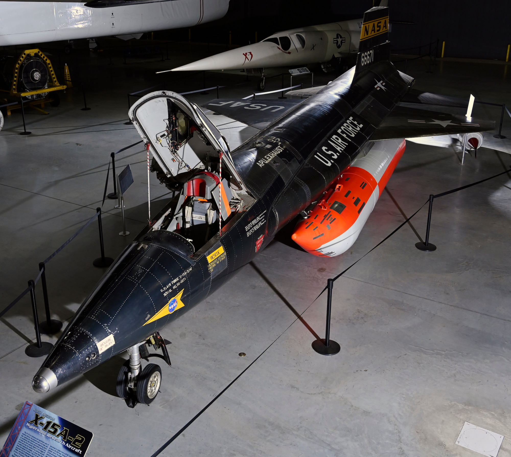 North American X-15A-2 on display in the National Museum of the U.S. Air Force Space Gallery.