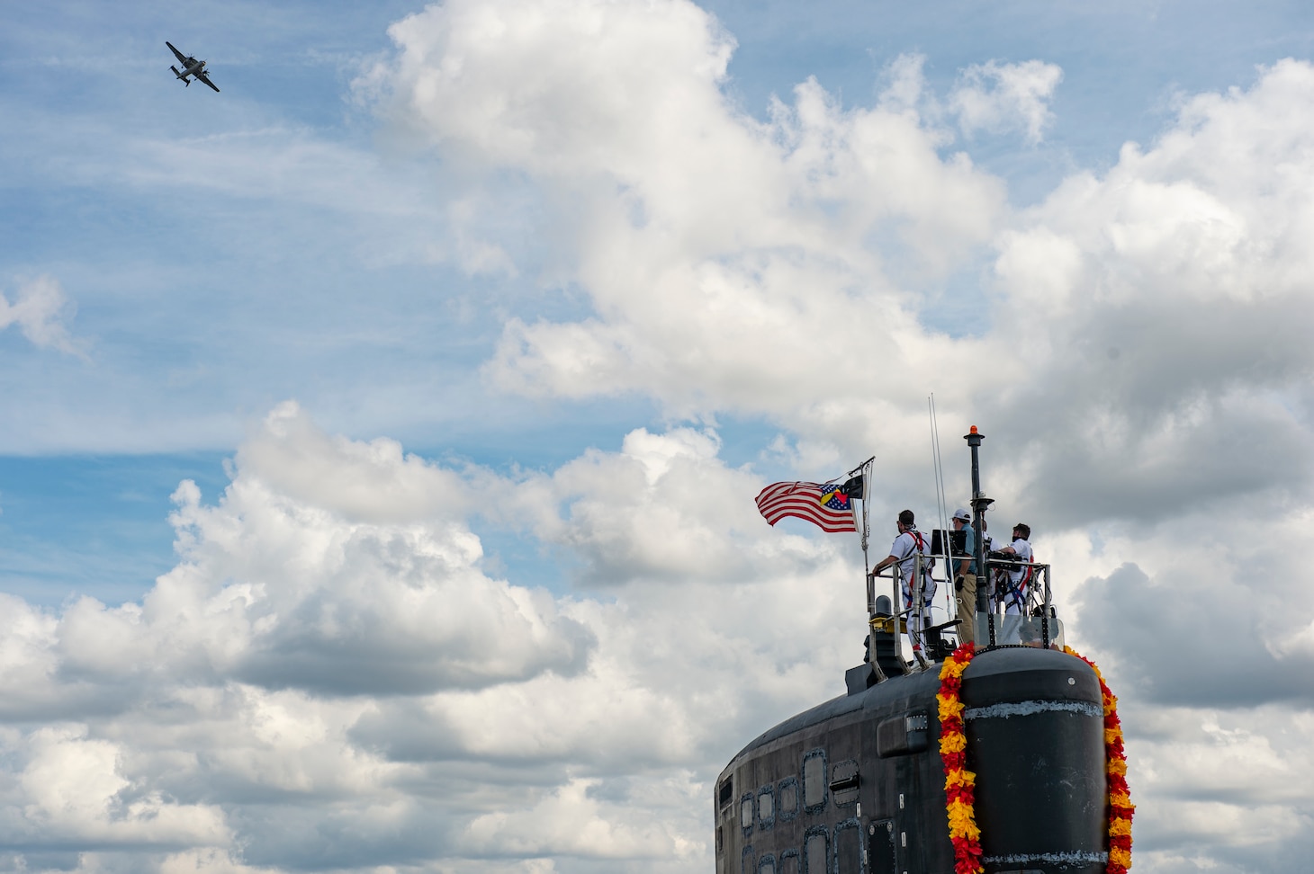 The Virginia-class fast-attack submarine USS New Mexico (SSN 779) returns to its homeport at Naval Station Norfolk, Sept. 15, 2021.