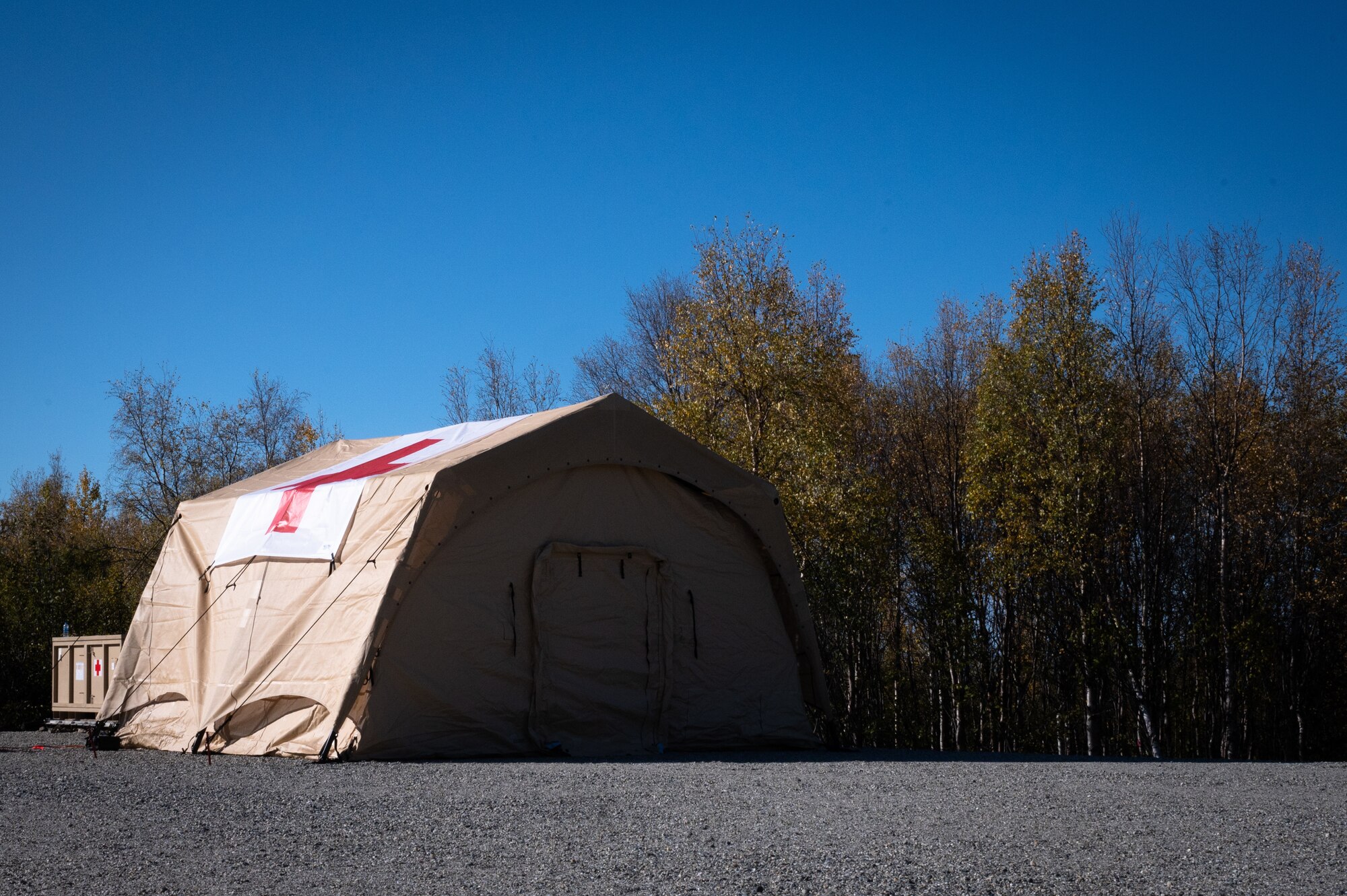 An Air Transportable Clinic (ATC) is set up at the Yukon Training Area during a Capabilities-Based Assessment, Sept. 14, 2021.