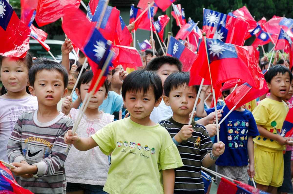 Children with flags