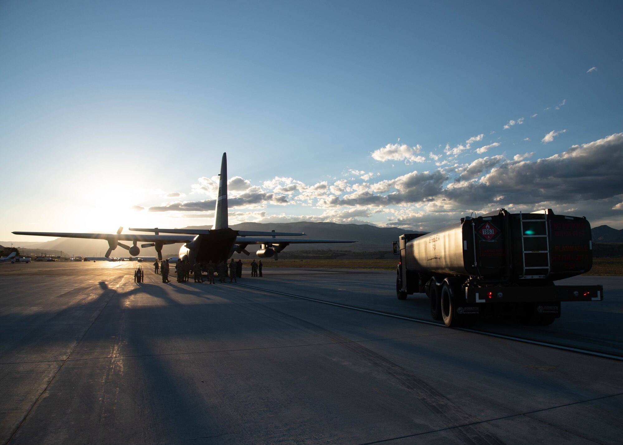 Active-duty Air Force, Air National Guard and Reserve Citizen Airmen who are fuel technicians and work in Logistics Readiness Squadrons, train on wet-wing defueling to offload fuel from a C-130J Super Hercules from the 403rd Wing, Keesler Air Force Base, Mississippi, Sept. 15, 2021, to a refueler truck. The Airmen gathered at Rifle-Garfield County Airport, Rifle, Colorado to take part in the 22nd Air Force’s flagship exercise Rally in the Rockies Sept. 12-17, 2021. The exercise is designed to develop Airmen for combat operations by challenging them with realistic scenarios that support a full spectrum of operations during military actions, operations or hostile environments.