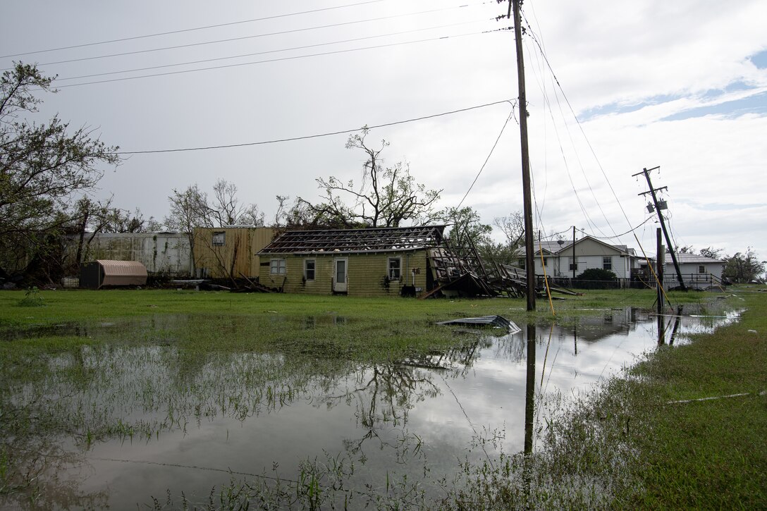 Homes along Highway 55 in Montegut, La., received significant damage from Hurricane Ida and tornadoes.