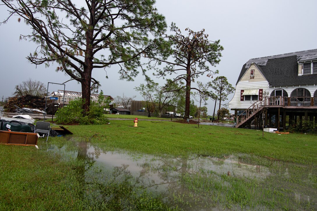 Homes along Highway 55 in Montegut, La., received significant damage from Hurricane Ida and tornadoes.