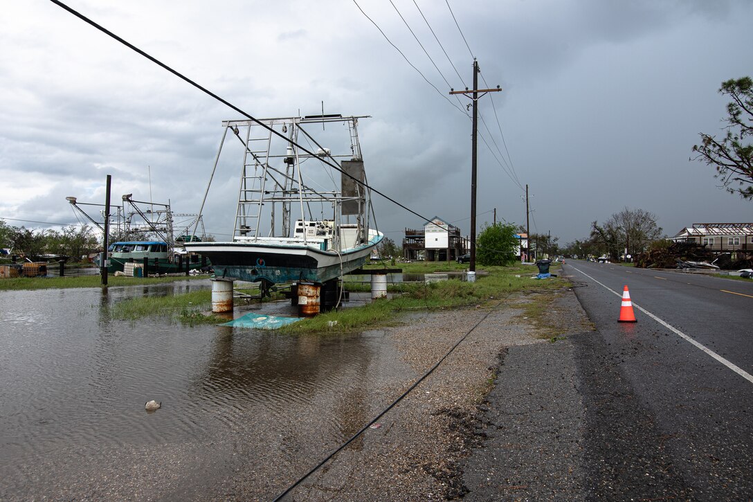 Homes along Highway 55 in Montegut, La., received significant damage from Hurricane Ida and tornadoes.