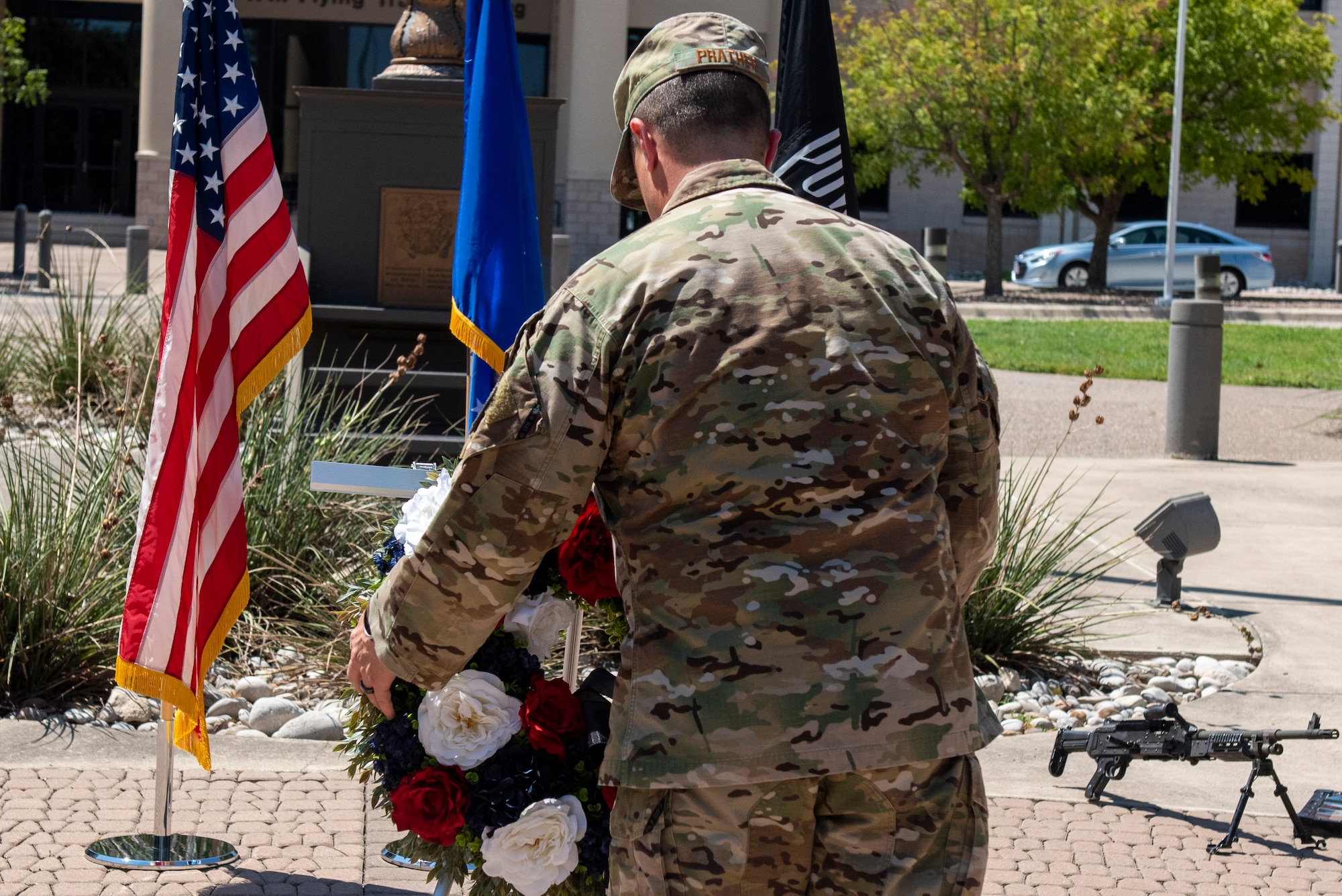 Laughlin Air Force Base, Texas host a remembrance ceremony for POW/MIA Remembrance day on Sept. 17, 2021 to pay tribute to those from past conflicts. In the United States, National POW/MIA Recognition Day is observed on the third Friday in September. It honors those who were prisoners of war and those who are still missing in action. It is most associated with those who were POWs during the Vietnam War. (U.S. Air Force photo by Airman 1st Class David Phaff)