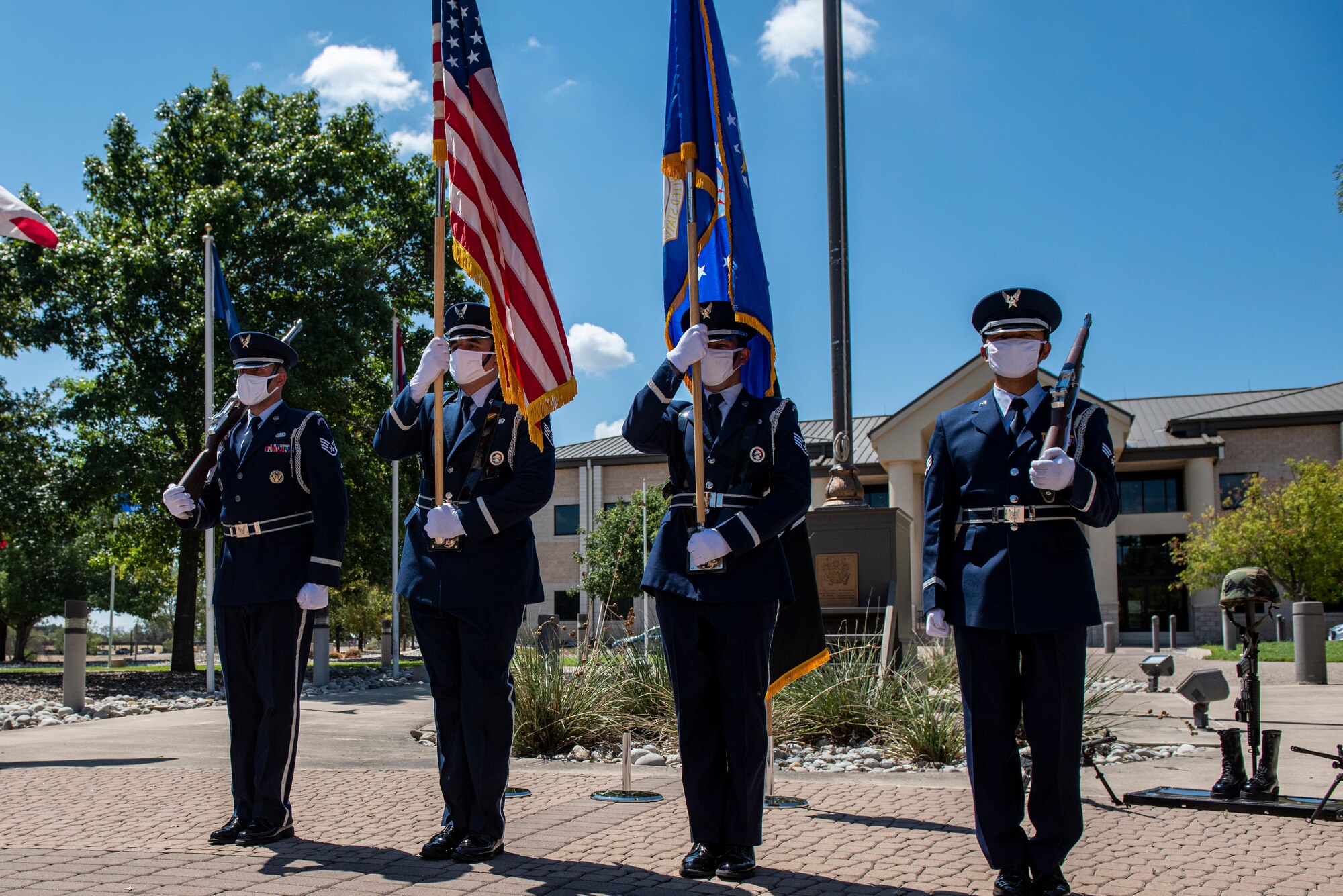 Laughlin Air Force Base, Texas host a remembrance ceremony for POW/MIA Remembrance day on Sept. 17, 2021 to pay tribute to those from past conflicts. In the United States, National POW/MIA Recognition Day is observed on the third Friday in September. It honors those who were prisoners of war and those who are still missing in action. It is most associated with those who were POWs during the Vietnam War. (U.S. Air Force photo by Airman 1st Class David Phaff)