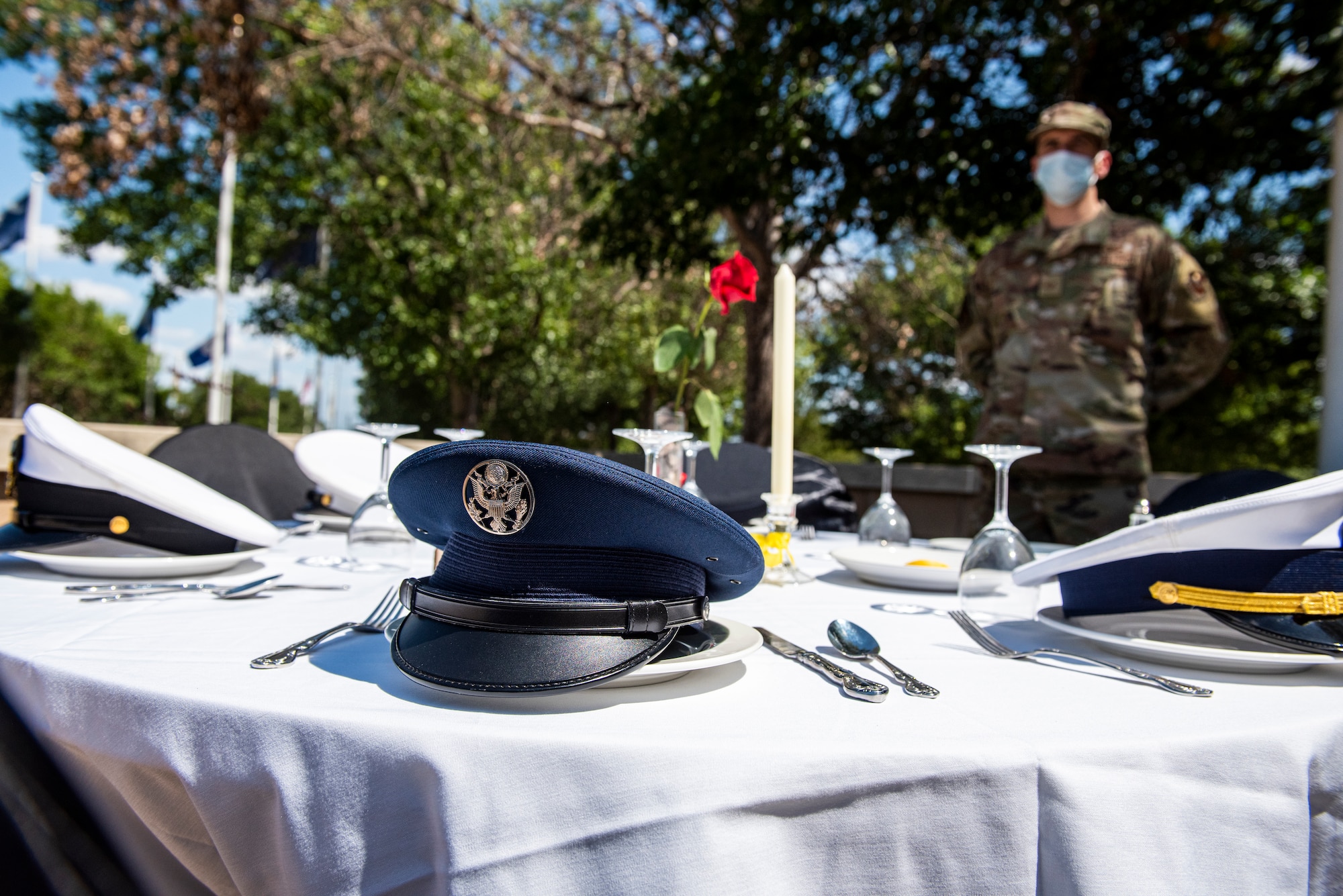 Laughlin Air Force Base, Texas host a remembrance ceremony for POW/MIA Remembrance day on Sept. 17, 2021 to pay tribute to those from past conflicts. In the United States, National POW/MIA Recognition Day is observed on the third Friday in September. It honors those who were prisoners of war and those who are still missing in action. It is most associated with those who were POWs during the Vietnam War. (U.S. Air Force photo by Airman 1st Class David Phaff)