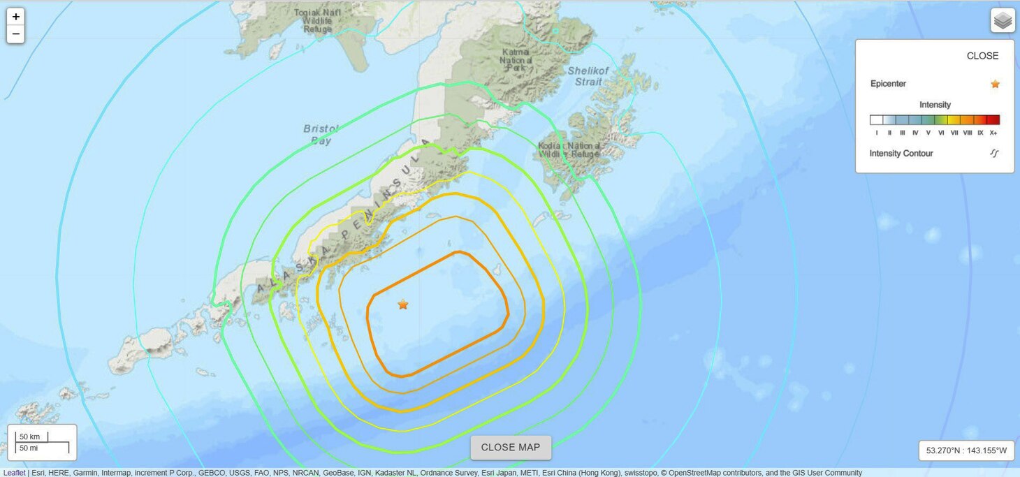 Magnitude 8.2 Earthquake in Alaska