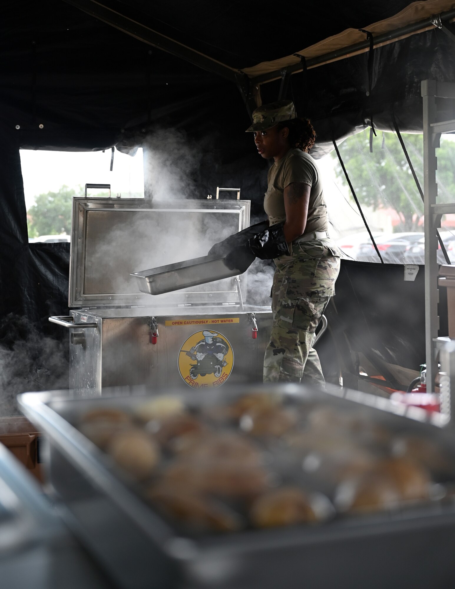 members preparing food