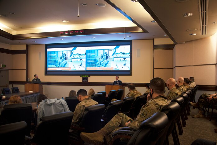 The Embassy of Finland’s Defense Attaché Colonel Petteri Seppälä addresses Alaskan Command personnel during the Arctic Speaker Series at Joint Base Elmendorf-Richardson, Alaska, Sept. 16, 2021. The series is part of an ongoing effort to open dialogue on the strategic importance of the Arctic