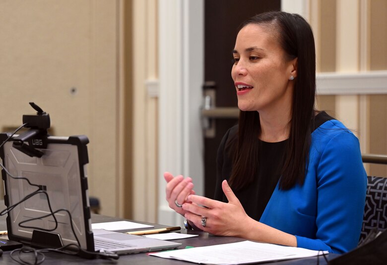 Under Secretary of the Air Force Gina Ortiz Jones speaks at the virtual Congressional Equality Caucus Don't Ask Don't Tell Commemoration Event, held Sept. 20, 2021.