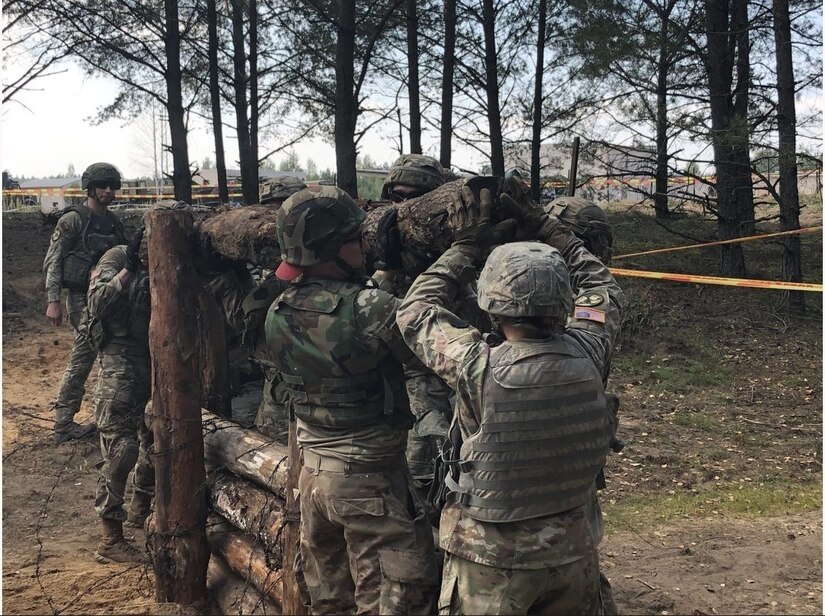 Soldiers of the 55th Maneuver Enhancement Brigade and Airmen from the 201st RED HORSE conduct joint subject matter engagements on engineering tasks during Exercise ENGINEER THUNDER Sept. 6-17 at the Pabradė Training Area in Lithuania. Lithuanian Land Forces Commander, Brig. Gen. Raimundas Vaiksnoras visited the Pennsylvania National Guardsmen who worked hand-in-hand with multiple NATO countries to include: Lithuania, Estonia, United Kingdom, Germany, Netherlands, and Latvia.
