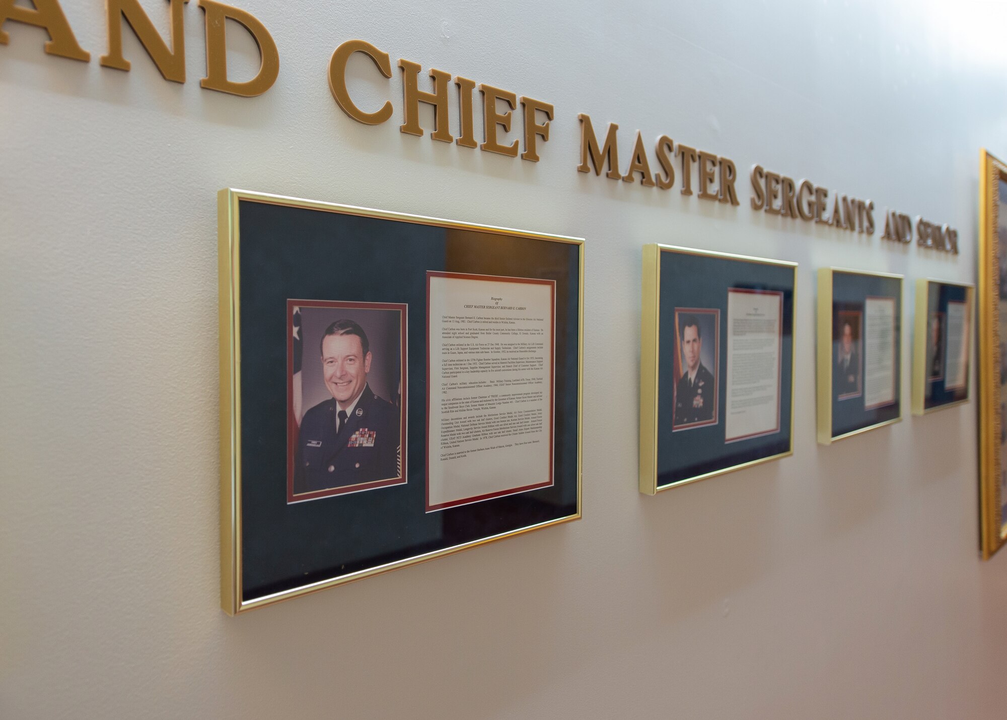 Command Chief display in a hallway