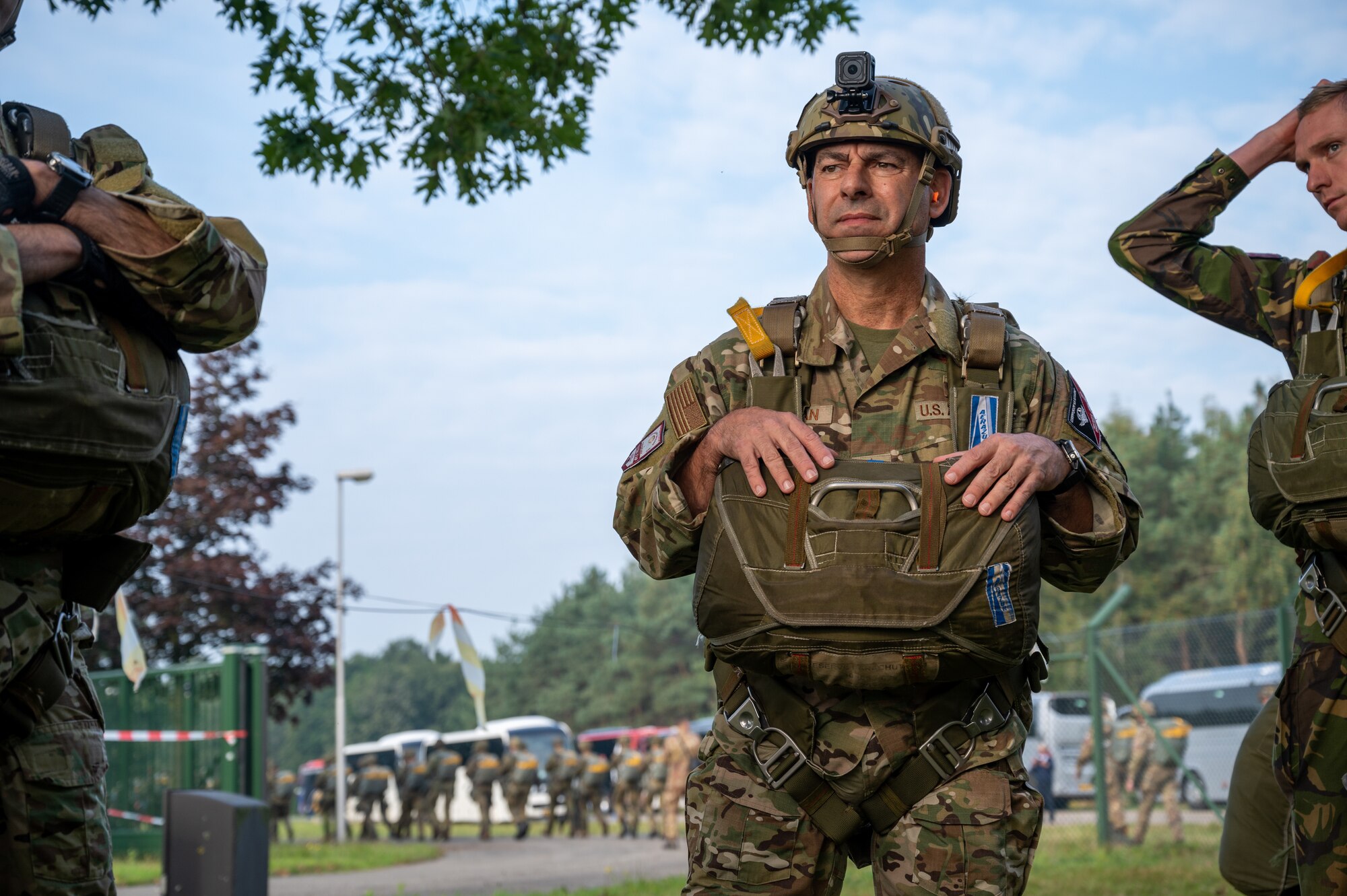 U.S. Airmen jump alongside NATO partners during Falcon Leap 21