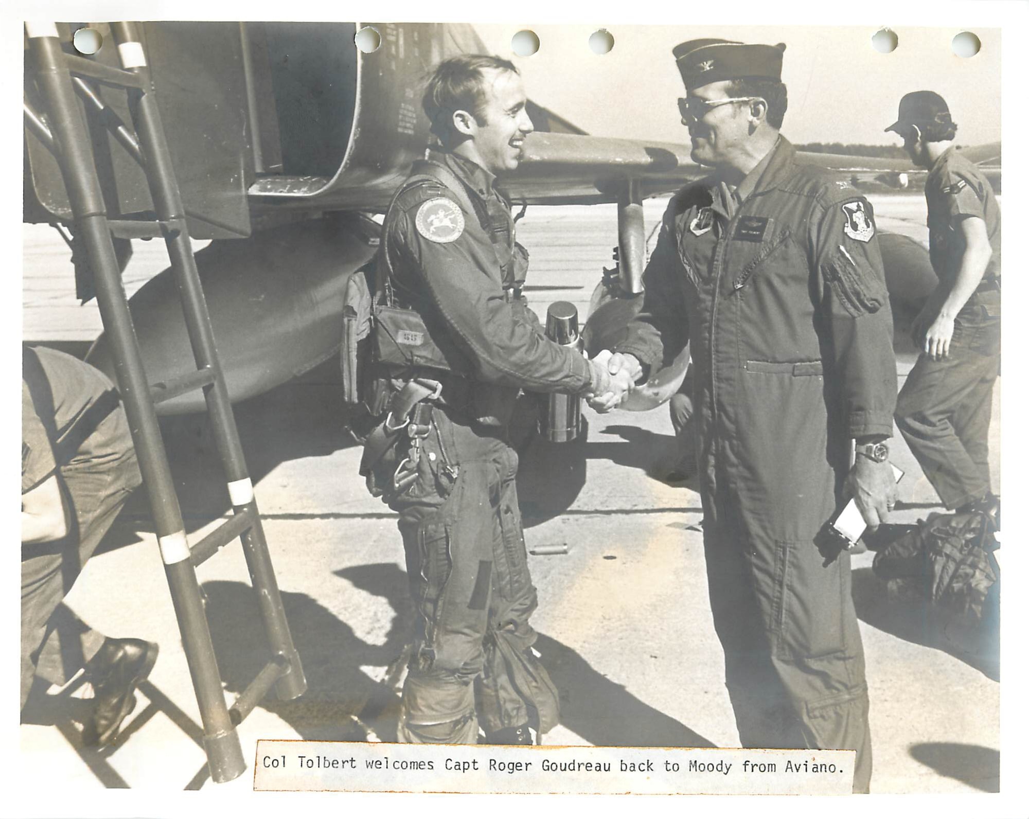 Airman greets another Airman