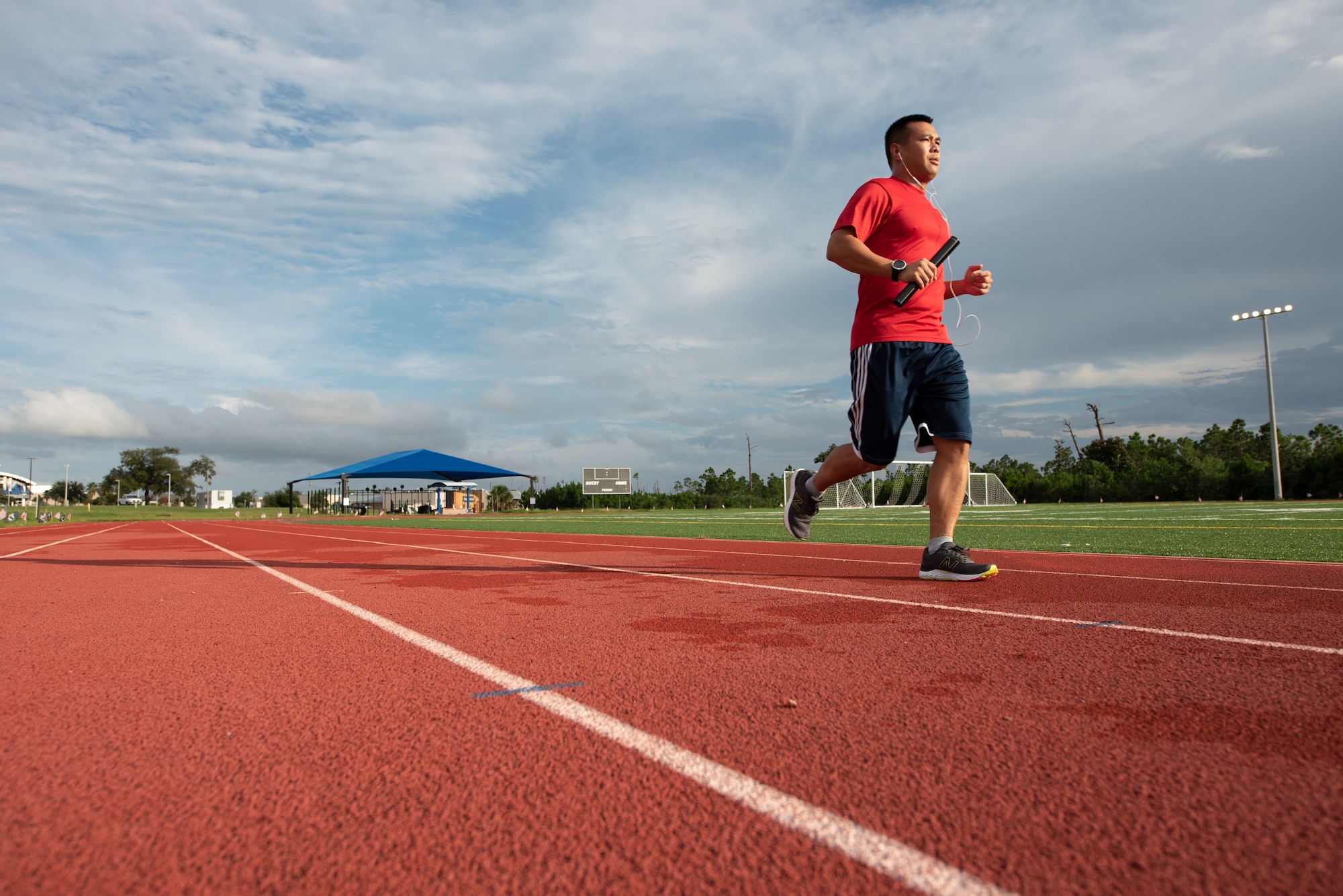 Man runs on track