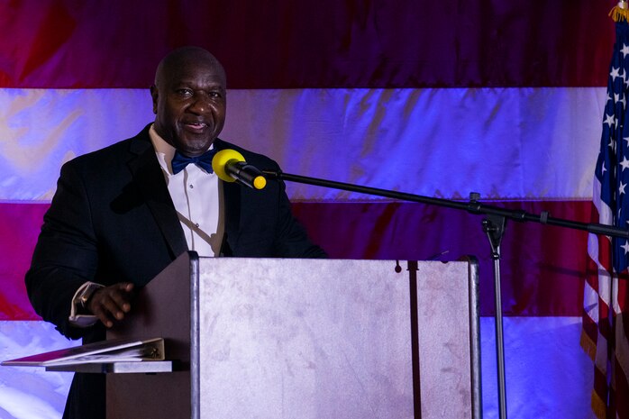 Retired U.S. Army Command Sgt. Maj. Patrick Alston, was the keynote speaker during the Air Force Ball aboard the USS YORKTOWN at Patriot’s Point, Mount Pleasant, South Carolina, Sept. 17, 2021. Alston was the Senior Enlisted Leader for the United States Strategic Command Offutt Air Force Base, Neb.
