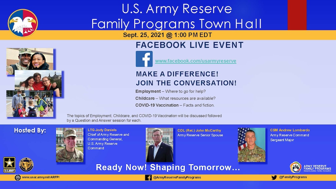 The U.S. Army Reserves hosts a Family Programs Town Hall