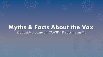 The COVID-19 vaccine has been mandated across the Department of Defense and despite its demonstrated effectiveness and safety, a host of myths have left some Airmen and Guardians hesitant to receive it. While social media posts and some news outlets may make it harder to keep up with what is fact or fiction, the science is clear … approved COVID-19 vaccines work. (U.S. Air Force graphic)