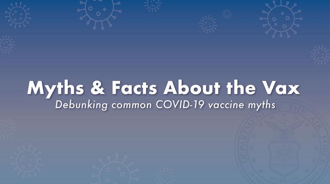 The COVID-19 vaccine has been mandated across the Department of Defense and despite its demonstrated effectiveness and safety, a host of myths have left some Airmen and Guardians hesitant to receive it. While social media posts and some news outlets may make it harder to keep up with what is fact or fiction, the science is clear … approved COVID-19 vaccines work. (U.S. Air Force graphic)