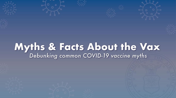The COVID-19 vaccine has been mandated across the Department of Defense and despite its demonstrated effectiveness and safety, a host of myths have left some Airmen and Guardians hesitant to receive it. While social media posts and some news outlets may make it harder to keep up with what is fact or fiction, the science is clear … approved COVID-19 vaccines work. (U.S. Air Force graphic)
